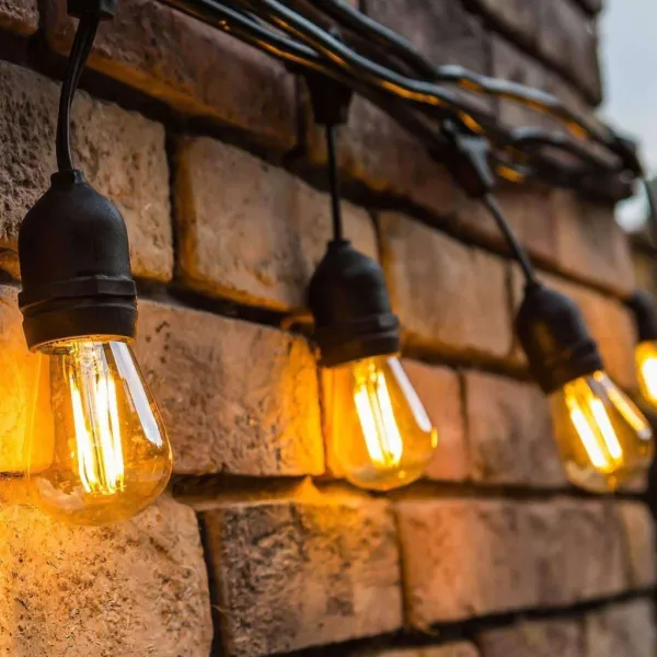 Ghirlandă luminoasă decorativă, filament LED, 10 becuri, 10 m, alb foarte cald – imagine 1