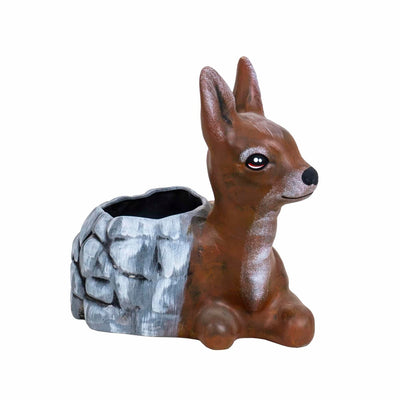 Ghiveci ceramic model caprioara, lungime 23cm, design vintage