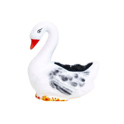 Ghiveci ceramic model lebada alb, lungime 21cm, design vintage