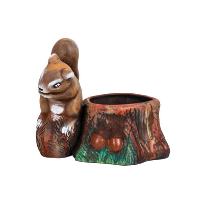 Ghiveci ceramic model veverita, lungime 23cm, design vintage pentru gradina