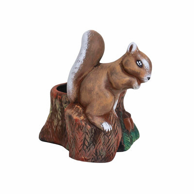 Ghiveci ceramic model veverita, lungime 23cm, design vintage pentru gradina