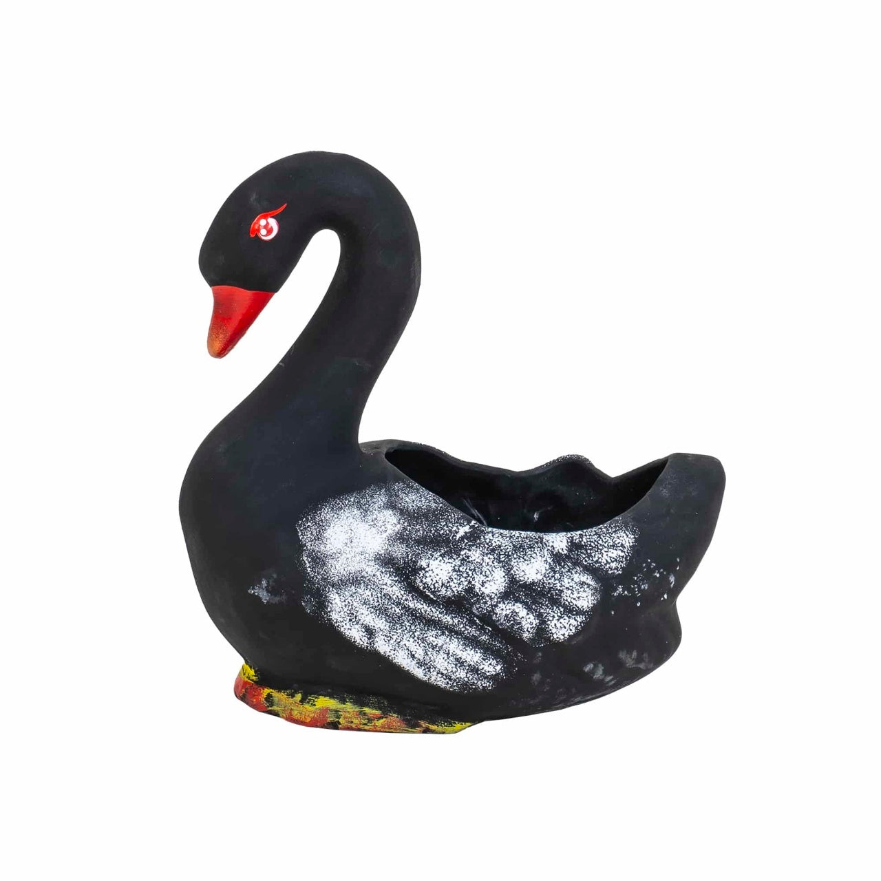 Ghiveci ceramica model lebada neagra, lungime 21 cm, design vintage