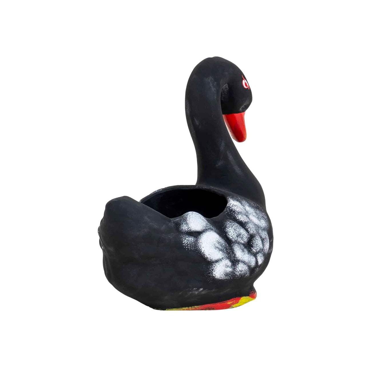 Ghiveci ceramica model lebada neagra, lungime 21 cm, design vintage