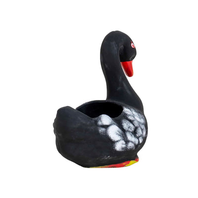 Ghiveci ceramica model lebada neagra, lungime 21 cm, design vintage