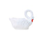 Ghiveci decorativ din plastic, model lebada alb, 43 cm lungime