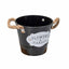 Ghiveci metalic tip galetusa pentru flori, 14x12 cm, negru