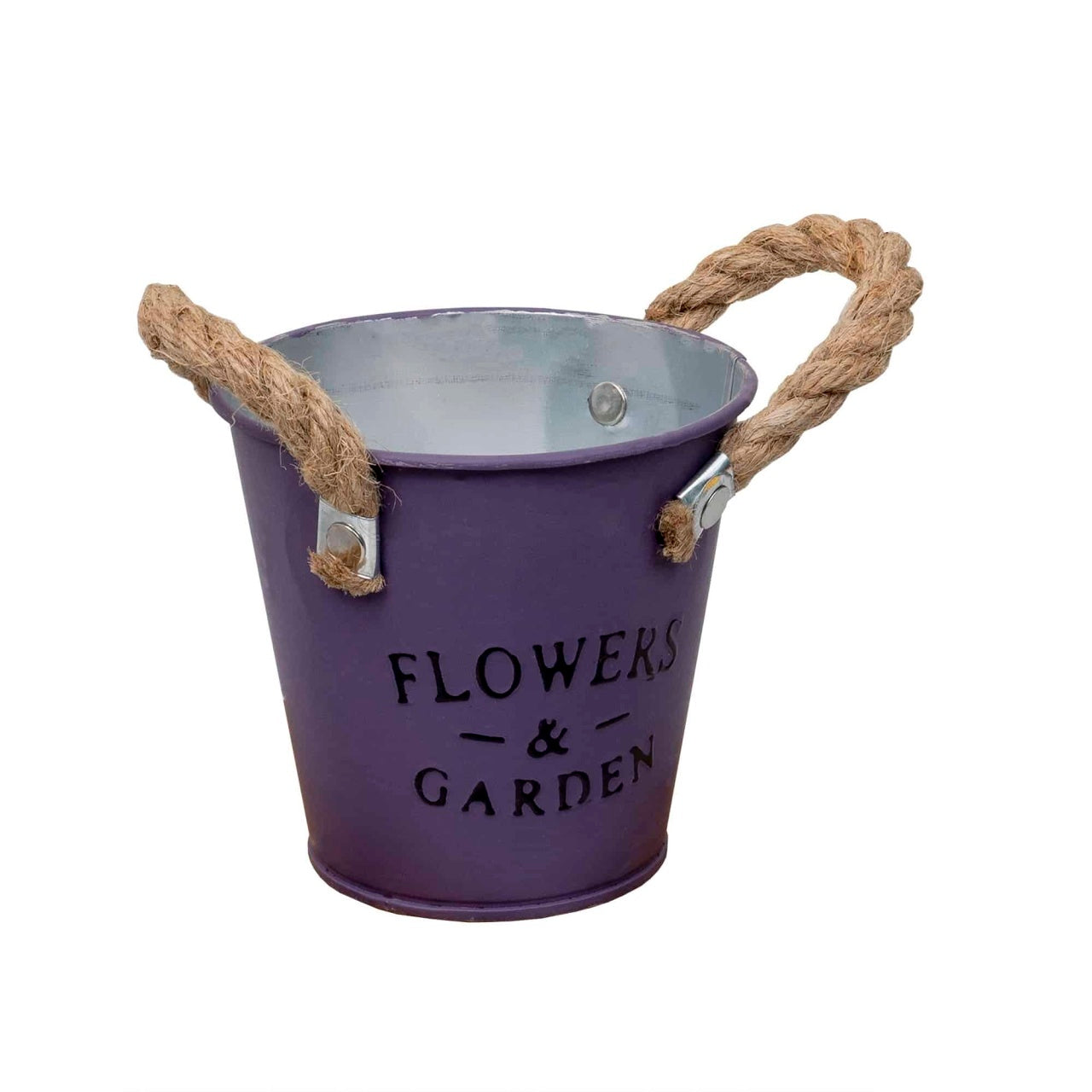Ghiveci model galetusa pentru flori, 11x10cm, mov, metal durabil