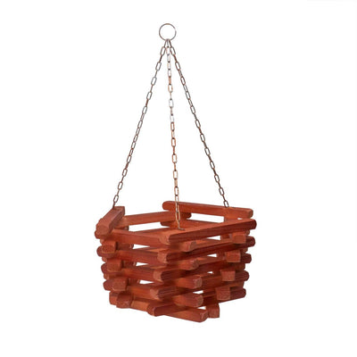 Ghiveci suspendat din lemn pentru flori 30x15 cm