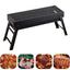 Gratar cu carbune, pentru gradina, pliabil, din metal, dimensiuni 60x20x37cm, negru
