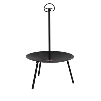Gratar disc otel cu picioare si maner detasabile, diametru 46 cm