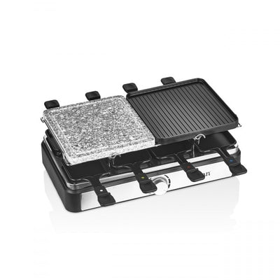 Gratar electric 2 in 1 1400W cu placi reversibile piatra si aluminiu, 8 persoane