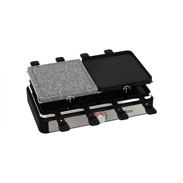 Gratar electric 2 in 1 1400W cu placi reversibile piatra si aluminiu, 8 persoane