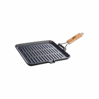Gratar fonta pura 26x26 cm cu maner pliabil pentru gatit sanatos