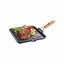 Gratar fonta pura 26x26 cm cu maner pliabil pentru gatit sanatos