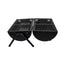 Gratar metalic cilindric negru cu 2 grile de gatit, dimensiuni 37.5x26x34 cm