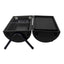 Gratar metalic cilindric negru cu 2 grile de gatit, dimensiuni 37.5x26x34 cm