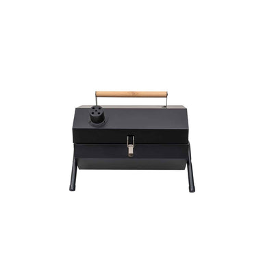 Gratar metalic hexagonal cu 2 grile de gatit, negru, dimensiuni 51.5x30 cm