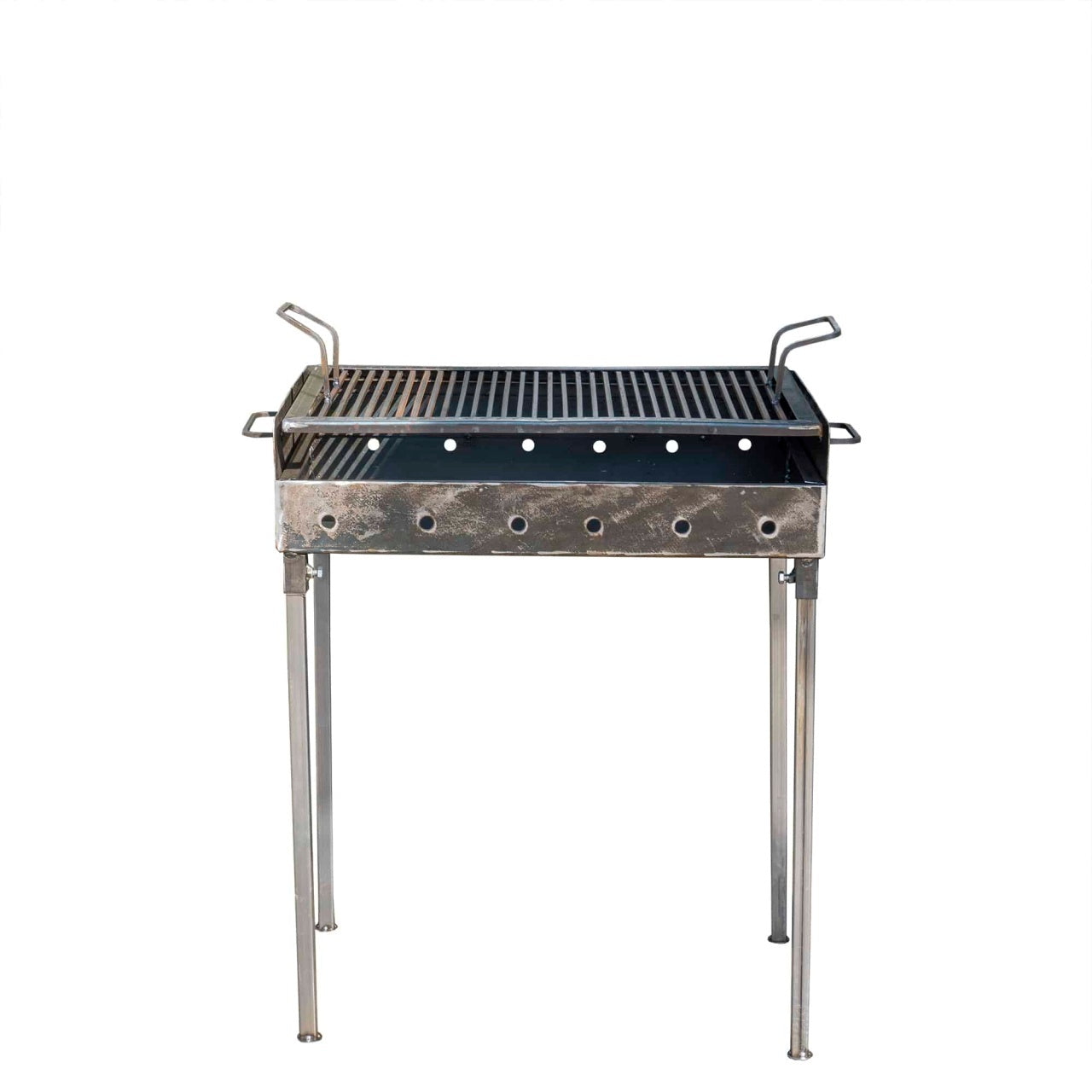 Gratar metalic pe carbuni, 2 nivele, dimensiuni 60x37 cm, picioare detasabile
