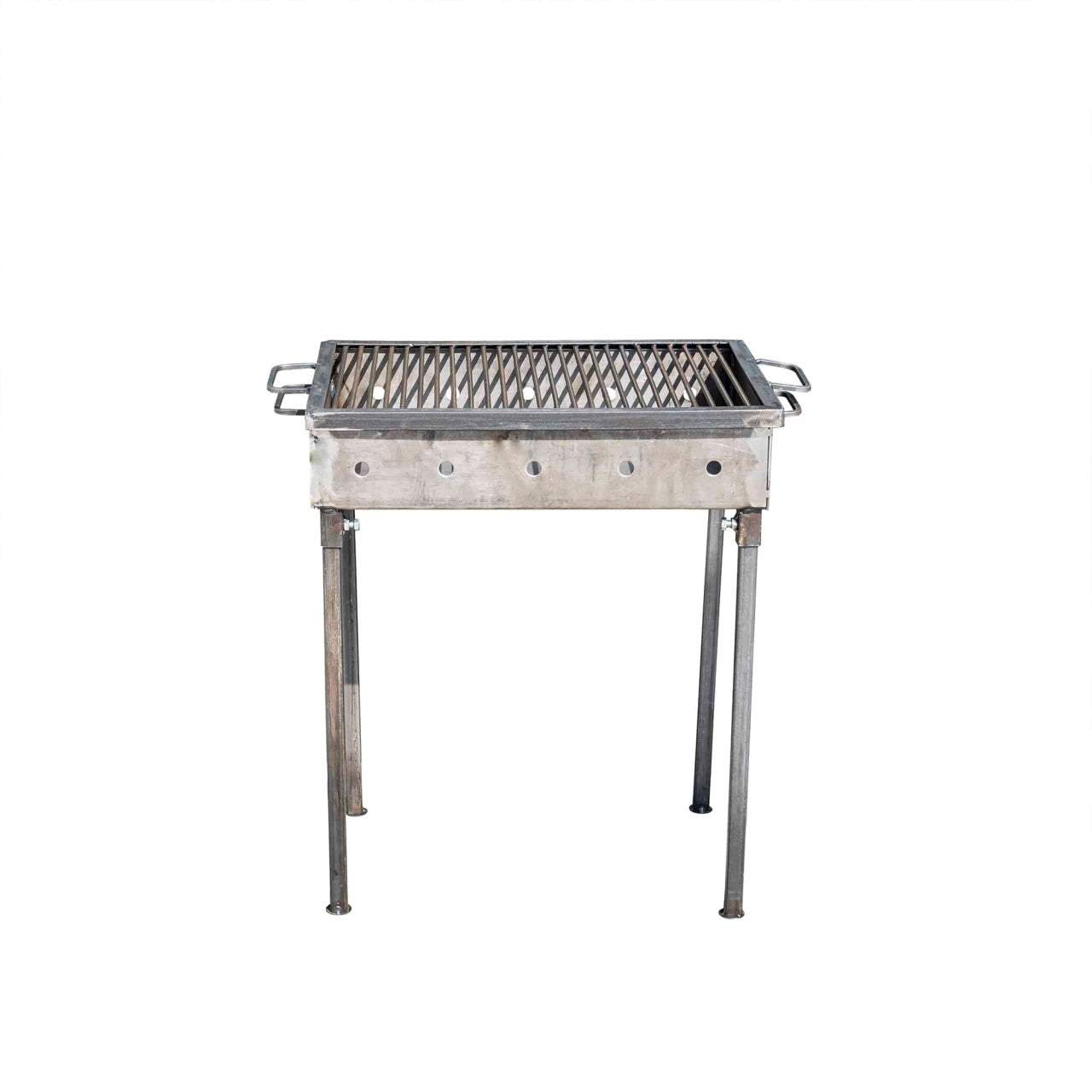 Gratar metalic pe carbuni 50x35 cm cu picioare demontabile, grosime 3 mm