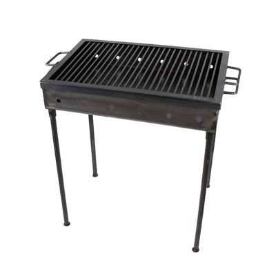 Gratar metalic pe carbuni 60x40 cm cu picioare detasabile si tiraj optim