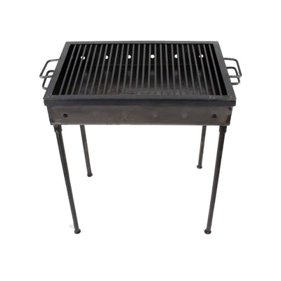 Gratar metalic pe carbuni 60x40 cm cu picioare detasabile si tiraj optim