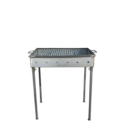 Gratar metalic pe carbuni 60x40 cm, grosime 3 mm, picioare demontabile