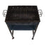 Gratar metalic pe carbuni 62x43x92 cm cu doua roti si raft suport