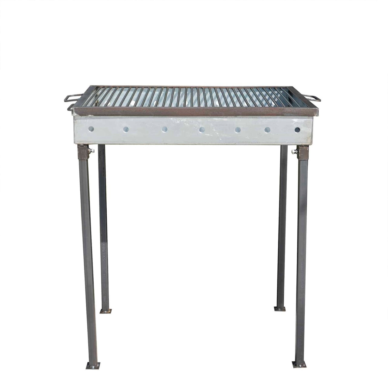 Gratar metalic pe carbuni 70x50 cm cu picioare detasabile si tabla de 2 mm