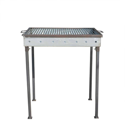 Gratar metalic pe carbuni 70x50 cm cu picioare detasabile si tabla de 2 mm