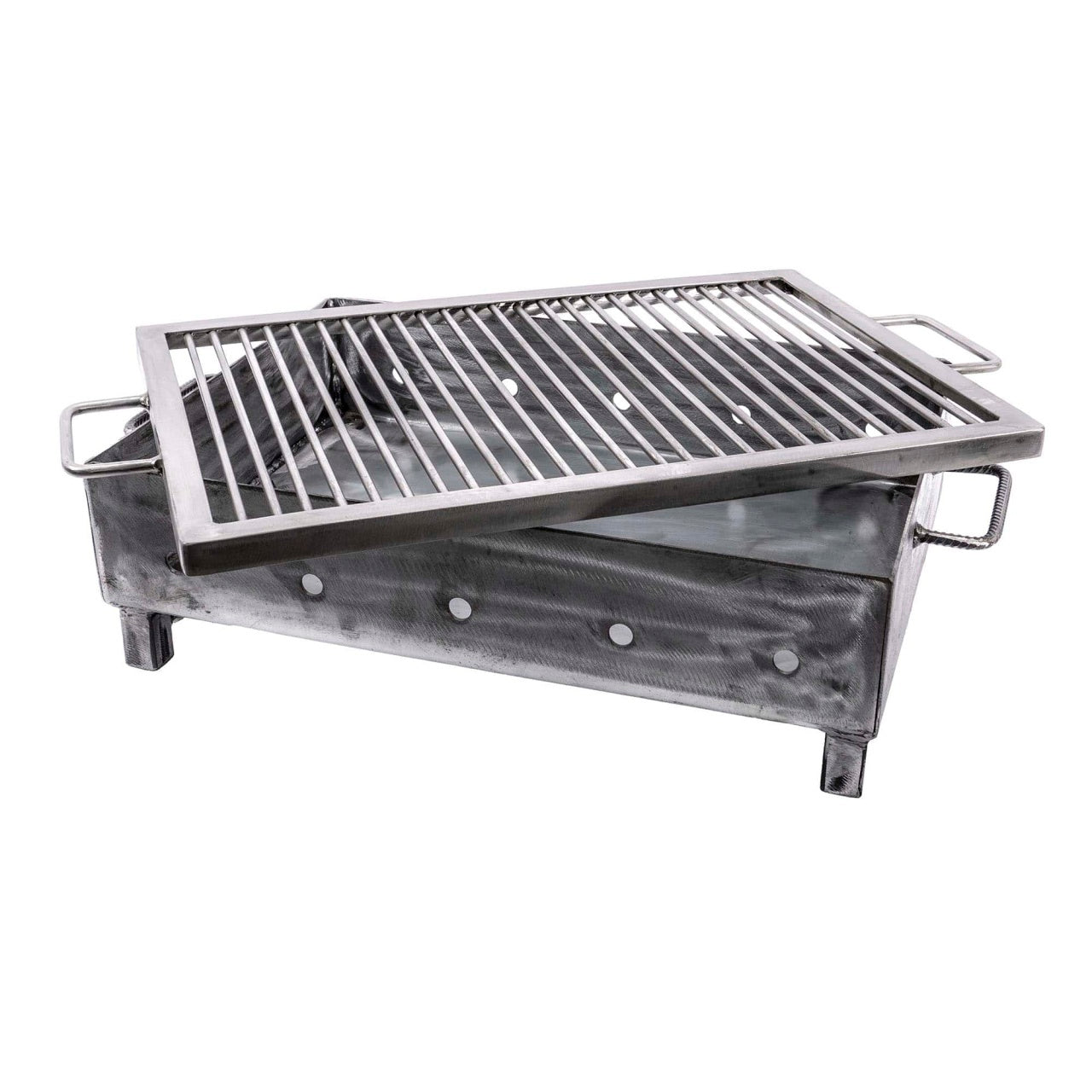 Gratar metalic pe carbuni cu sita inox 50x35cm, picioare demontabile