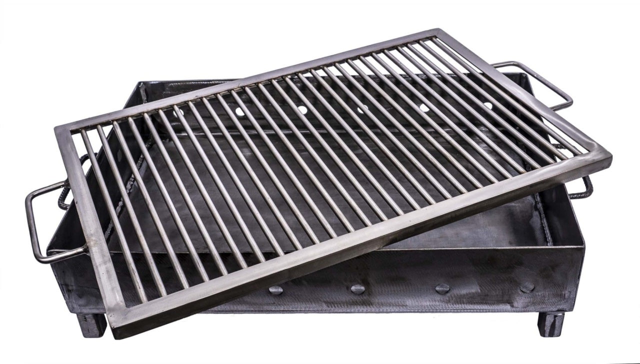 Gratar metalic pe carbuni cu sita inox 60x40 cm, picioare demontabile