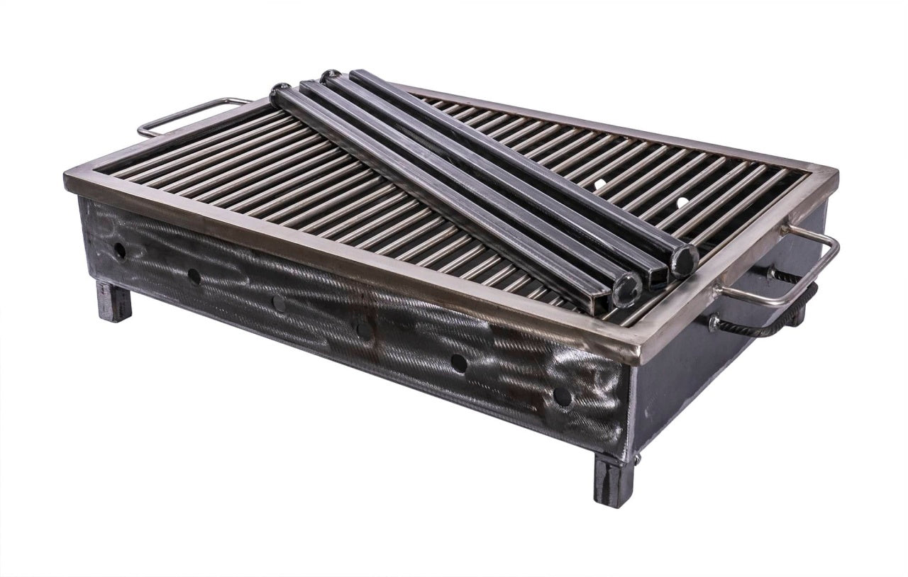 Gratar metalic pe carbuni cu sita inox 60x40 cm, picioare demontabile