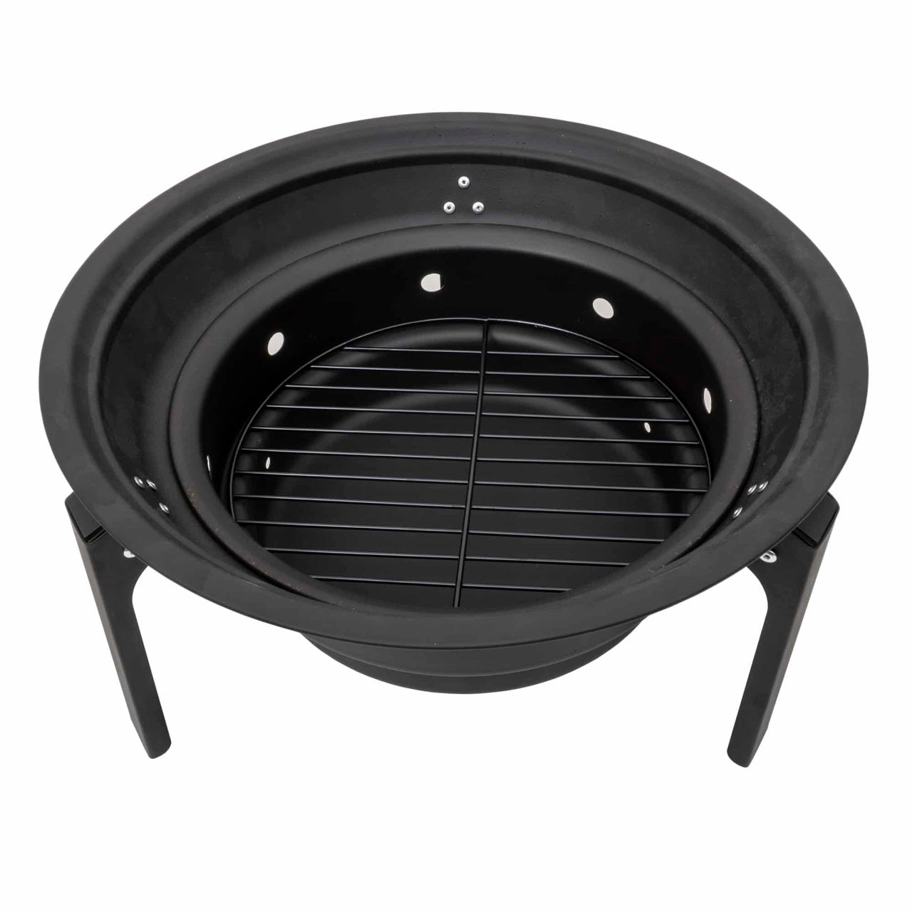 Gratar metalic pliabil pentru camping, rotund, diametru 35cm