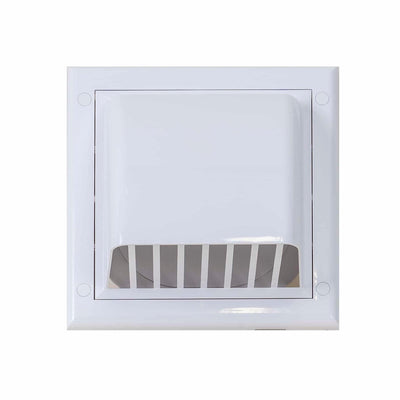 Grila evacuare cu clapeta Q125, plastic alb, rezistenta UV pentru ventilatie