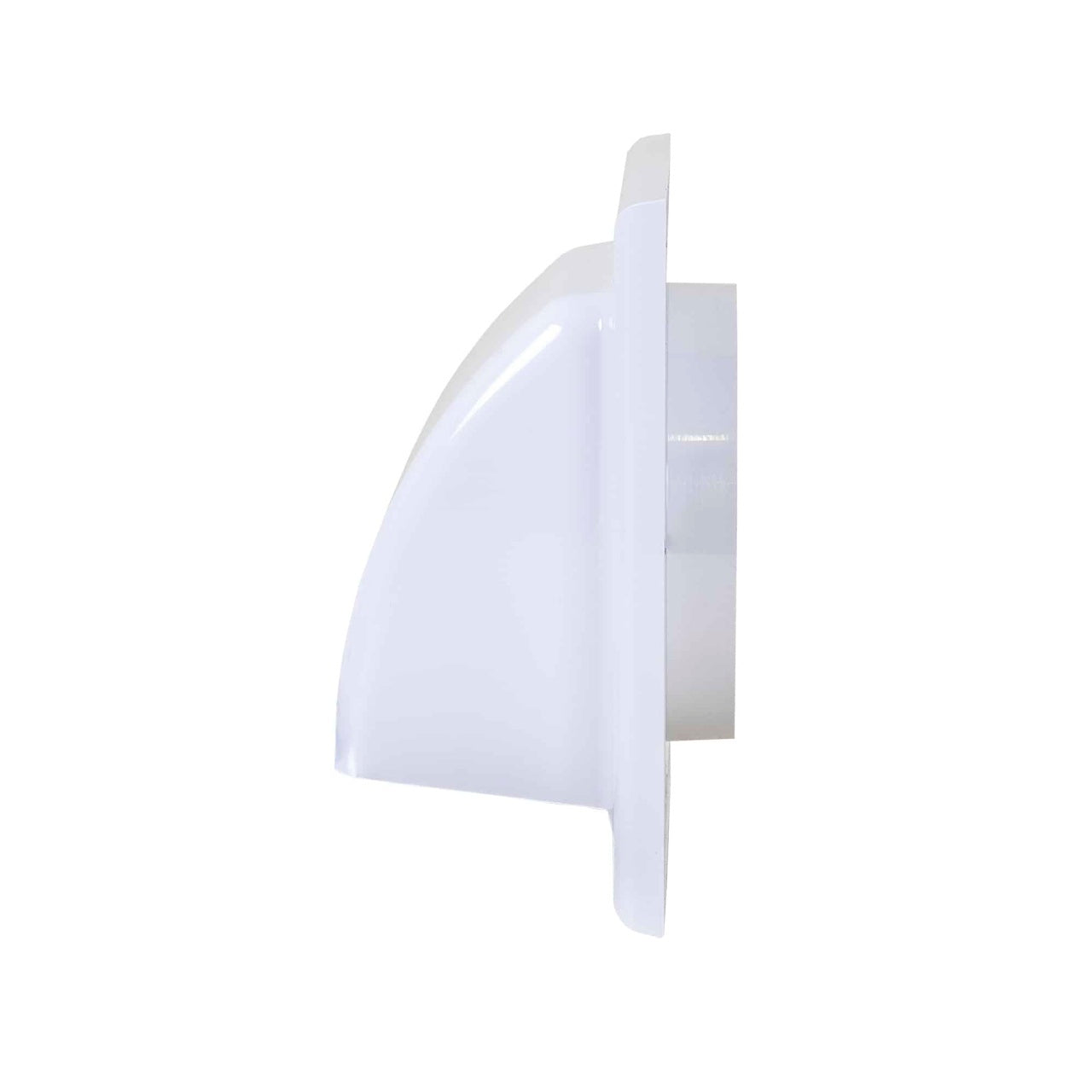 Grila evacuare cu clapeta Q125, plastic alb, rezistenta UV pentru ventilatie