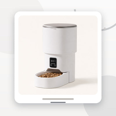 Hrănitor Automat pentru Pisici și Câini, Capacitate 4 L, Programabil, Alb – imagine 2
