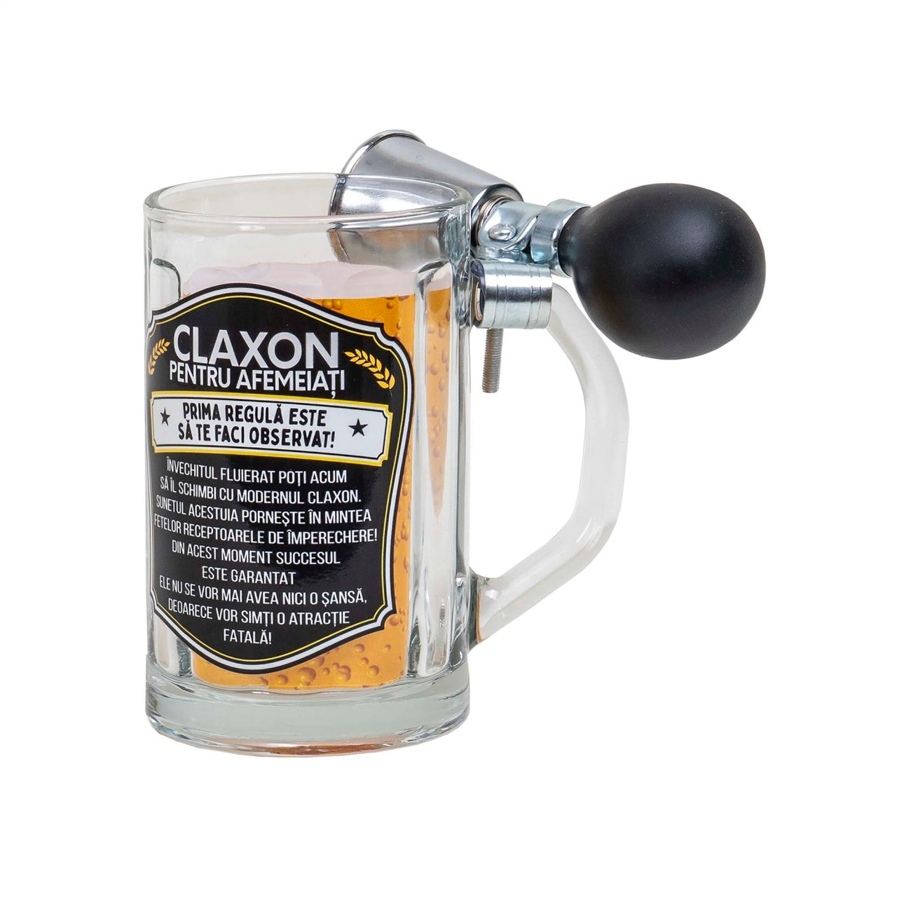 Halba cu claxon 500ml, cadou amuzant pentru petreceri
