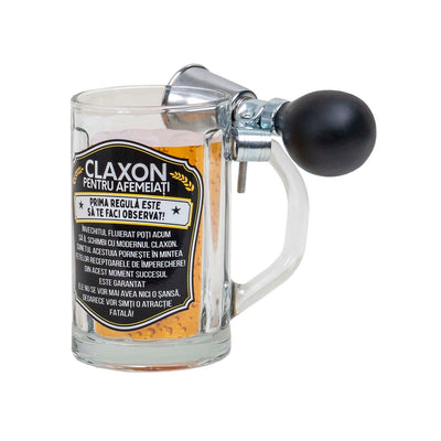 Halba cu claxon 500ml, cadou amuzant pentru petreceri