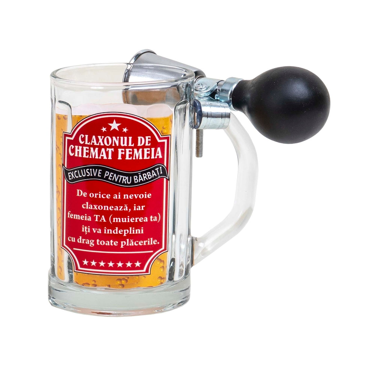 Halba cu claxon 500ml, model haios pentru petreceri si cadou