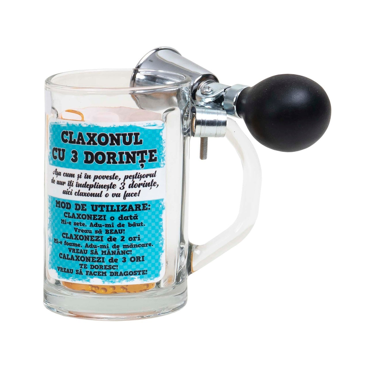 Halba cu claxon, capacitate 500ml, model Claxonul cu 3 dorinte