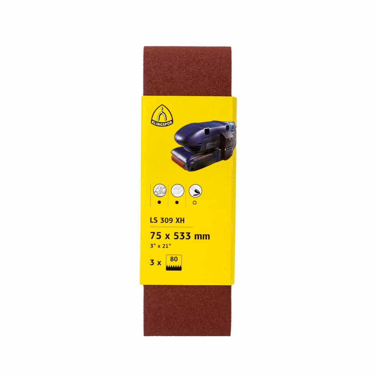 Hartie abraziva pentru masina de slefuit cu banda, P80, 75x533 mm