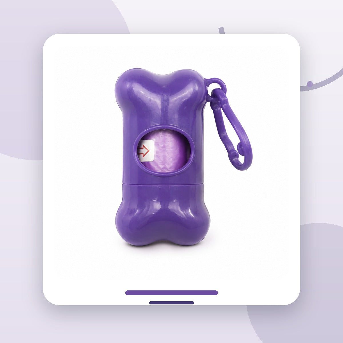 Dispenser Pungi Igienice pentru Câini, Formă de Os, cu Clemă, Mov – imagine 2