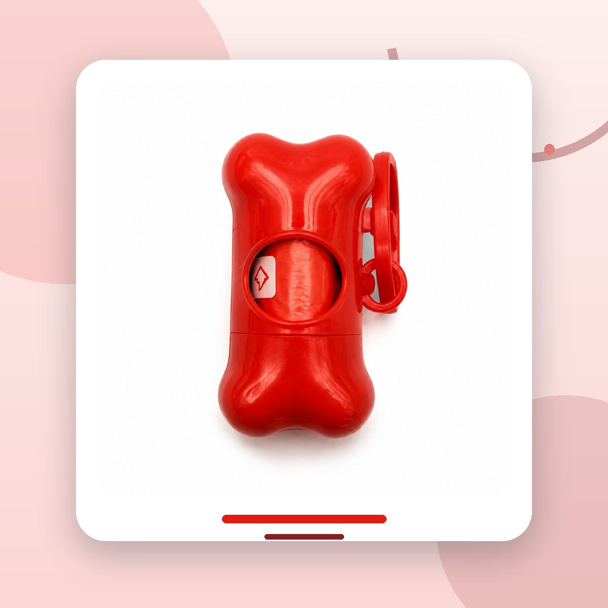 Dispenser Pungi Igienice pentru Caini, Forma de Os, cu Clema, Rosu – imagine 2