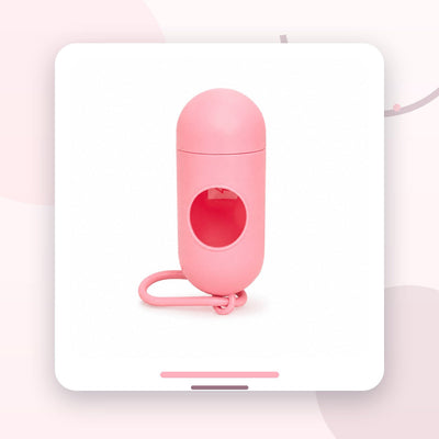 Dispenser Pungi Igienice pentru Câini, Formă Capsulă, cu Carabină, Roz Pal – imagine 2
