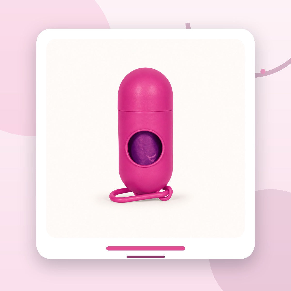 Dispenser Pungi Igienice pentru Câini, Formă Capsulă, cu Carabină, Fucsia – imagine 2
