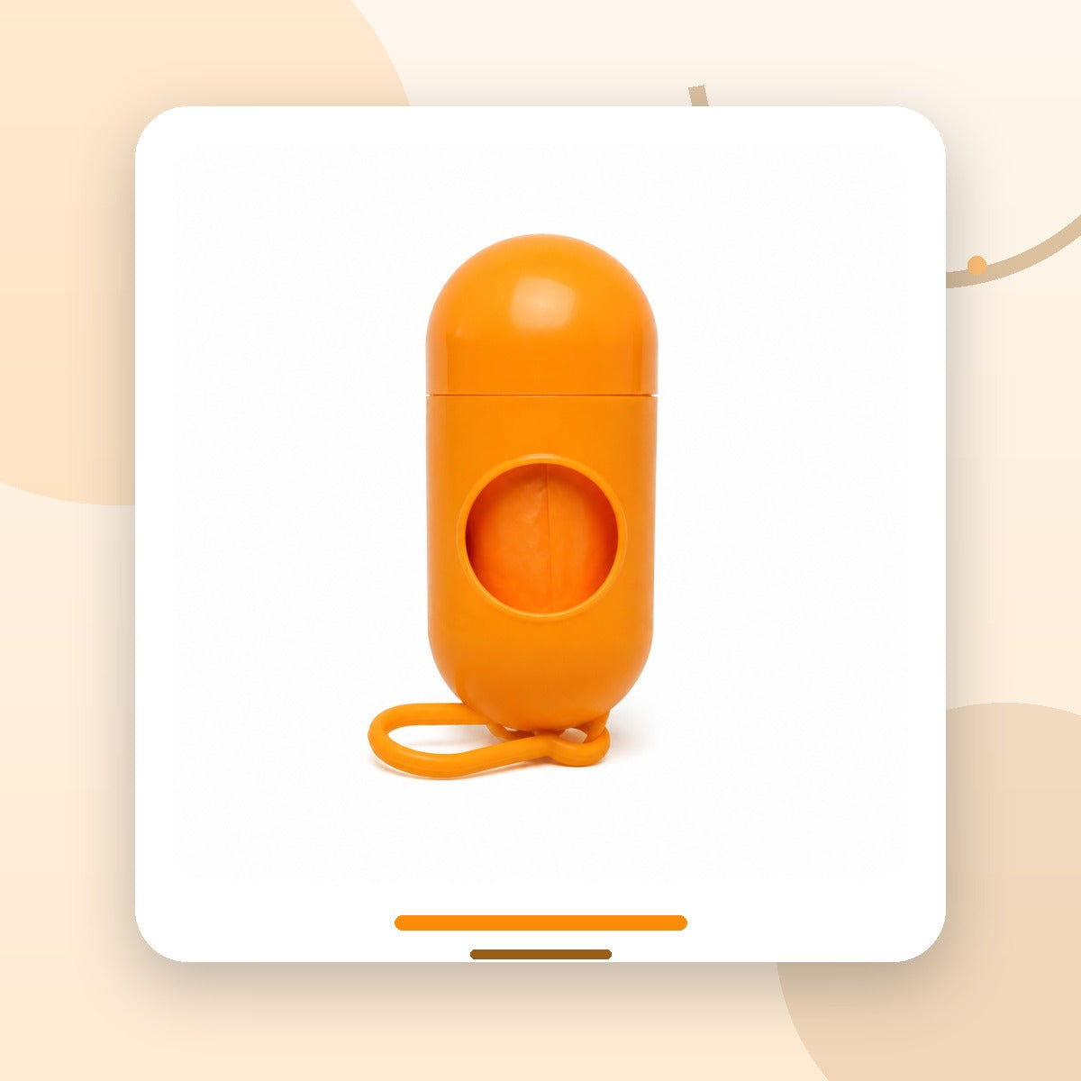 Dispenser Pungi Igienice pentru Câini, Formă Capsulă, cu Carabină, Portocaliu – imagine 2