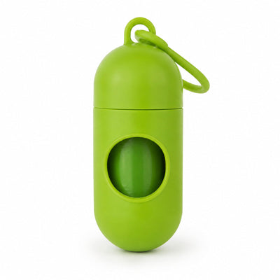 Dispenser Pungi Igienice pentru Câini, Formă Capsulă, cu Carabină, Verde