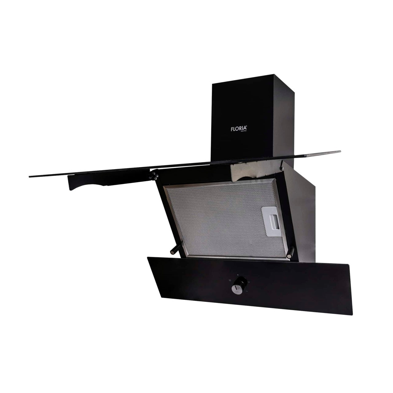 Hota incorporabila decorativa 63 cm cu front sticla neagra, absorbtie 650 m3/h