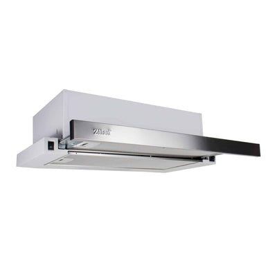 Hota telescopica incorporabila cu motor dublu, 2 filtre aluminiu, 420 mc/h, alba
