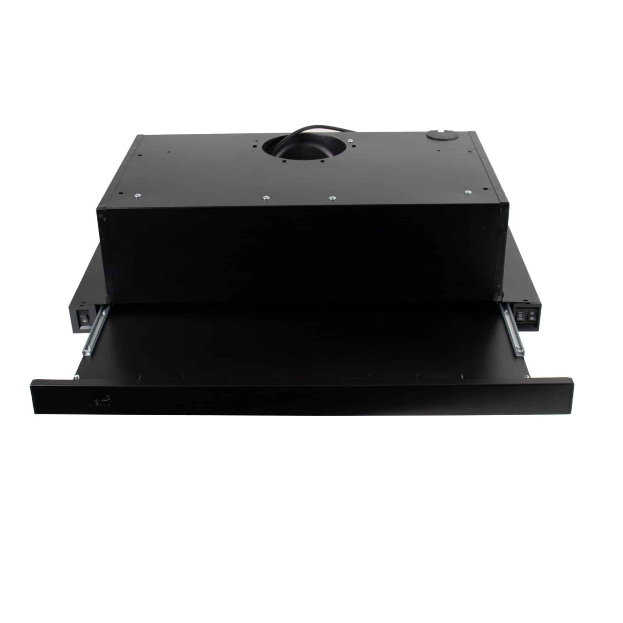 Hota telescopica incorporabila, motor dublu, 420 m3/h, 2 filtre aluminiu, neagra
